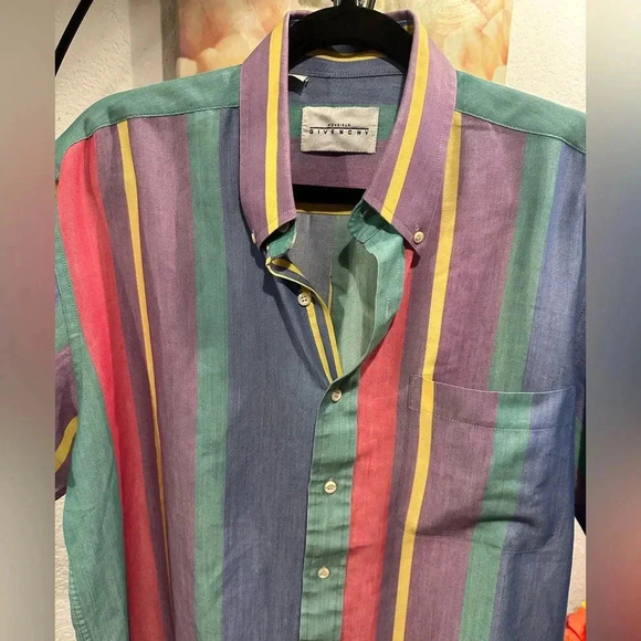 Givenchy Authentic Multicolor Stripe Button-Up Shirt - Size Men's Large - Picture 5 of 8
